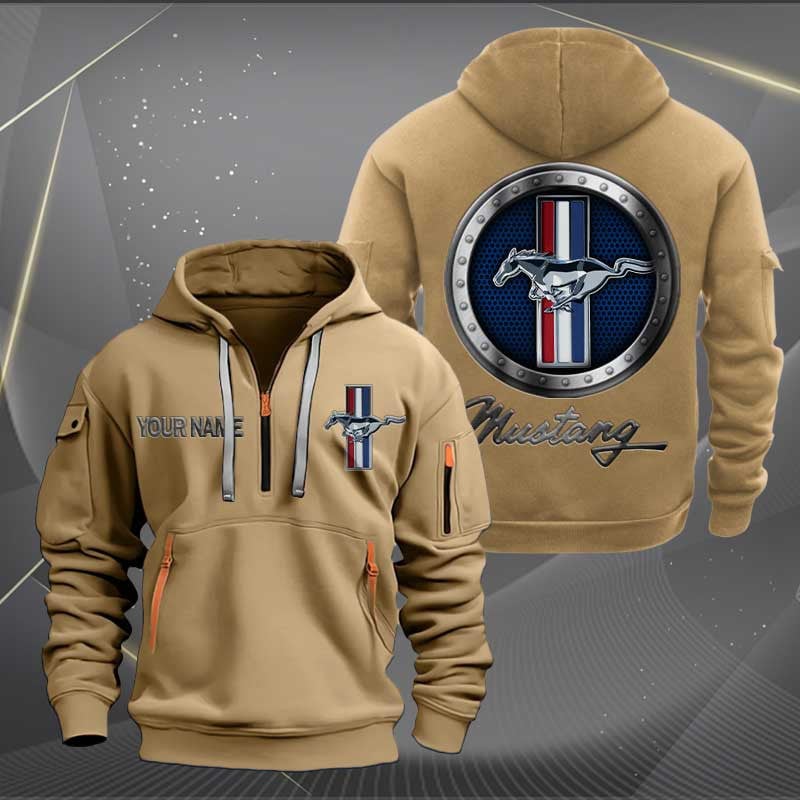 Sportswearmerch Ford Mustang Car Personalized Half Zip Hoodie For Fan