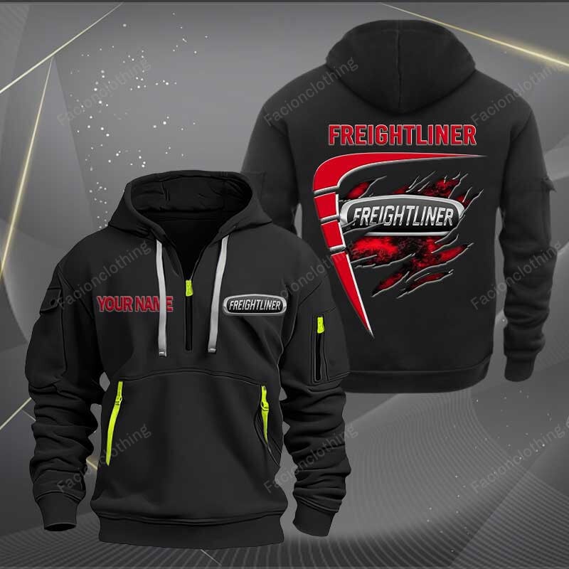 Sportswearmerch Freightliner Car Personalized Half Zip Hoodie For Fan