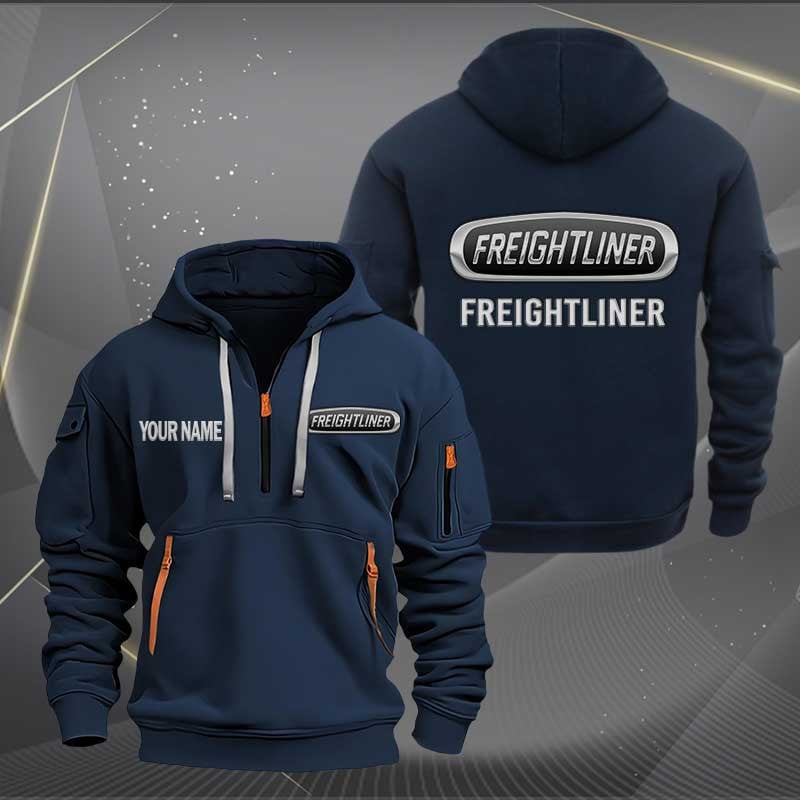 Sportswearmerch Freightliner Car Personalized Half Zip Hoodie For Fan