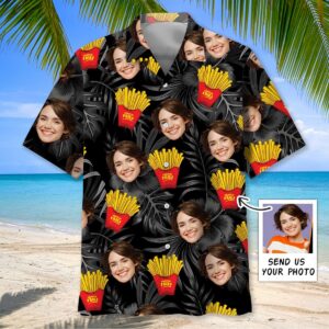 Sportswearmerch French Fries and Wife Custom Face Hawaiian Shirt For Fan