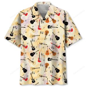 Sportswearmerch Funny Guitar Pattern Hawaiian Shirt For Fan