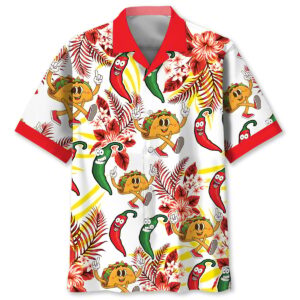 Sportswearmerch Funny Tacos Dancing Chilies Hawaiian Shirt For Fan