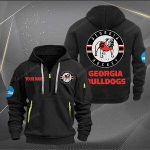 Sportswearmerch Georgia Bulldogs Hockey NCAA Personalized Half Zip Hoodie For Fan