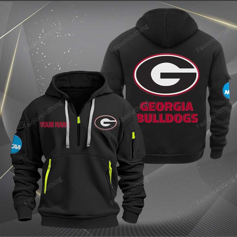 Sportswearmerch Georgia Bulldogs NCAA Half Zip Hoodie For Fan
