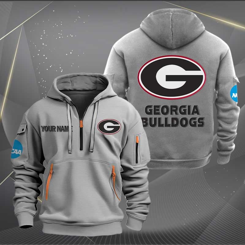 Sportswearmerch Georgia Bulldogs NCAA Half Zip Hoodie For Fan