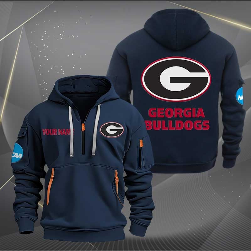 Sportswearmerch Georgia Bulldogs NCAA Half Zip Hoodie For Fan