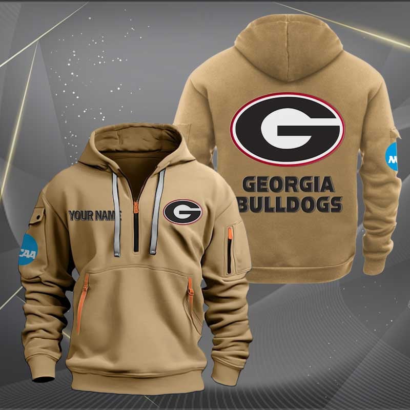 Sportswearmerch Georgia Bulldogs NCAA Half Zip Hoodie For Fan