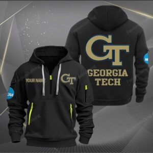 Sportswearmerch Georgia Tech Yellow JAC Carkets NCAA Half Zip Hoodie For Fan