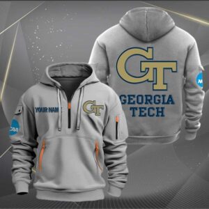 Sportswearmerch Georgia Tech Yellow JAC Carkets NCAA Half Zip Hoodie For Fan