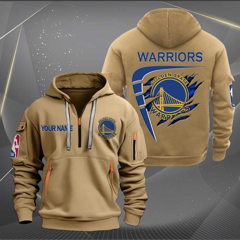 Sportswearmerch Golden State Warriors NBA Personalized Half Zip Hoodie For Fan