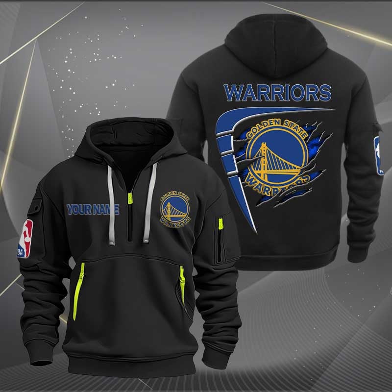 Sportswearmerch Golden State Warriors NBA Personalized Half Zip Hoodie For Fan