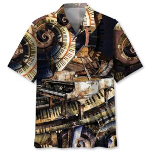 Sportswearmerch Grand Piano Old Vintage Keyboard Hawaiian Shirt For Fan