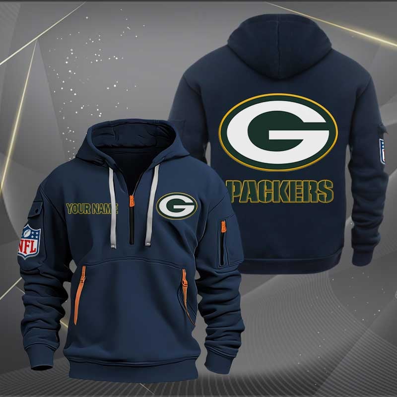 Sportswearmerch Green Bay Packers NFL Half Zip Hoodie For Fan