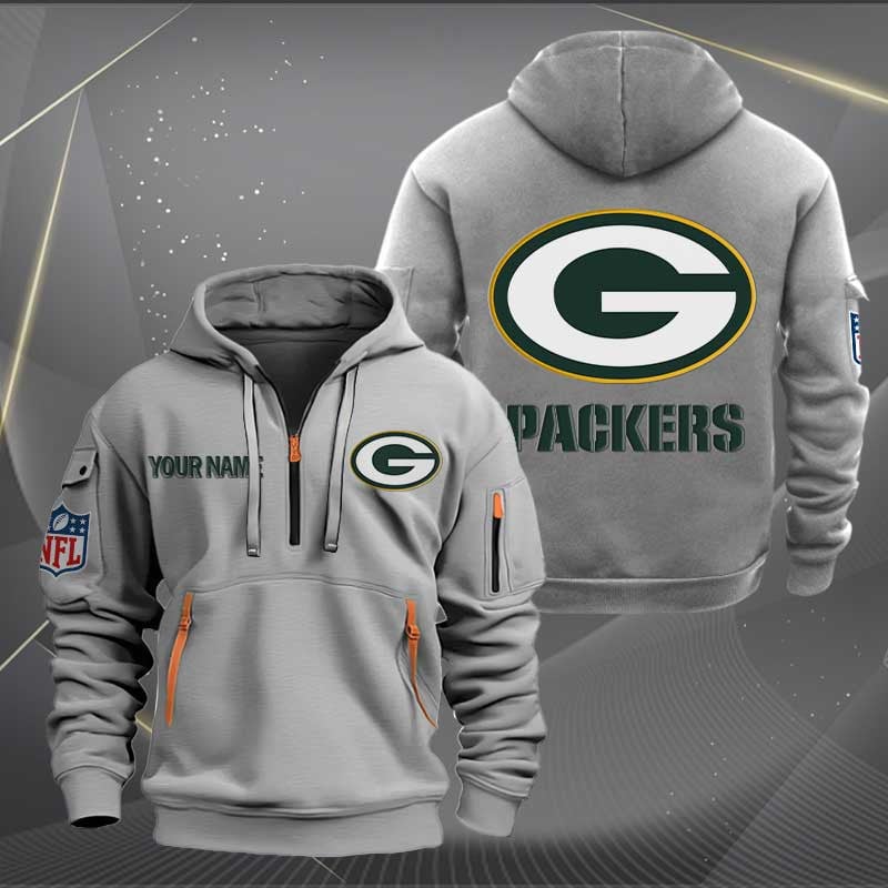 Sportswearmerch Green Bay Packers NFL Half Zip Hoodie For Fan