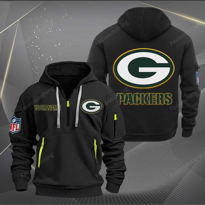 Sportswearmerch Green Bay Packers NFL Half Zip Hoodie For Fan