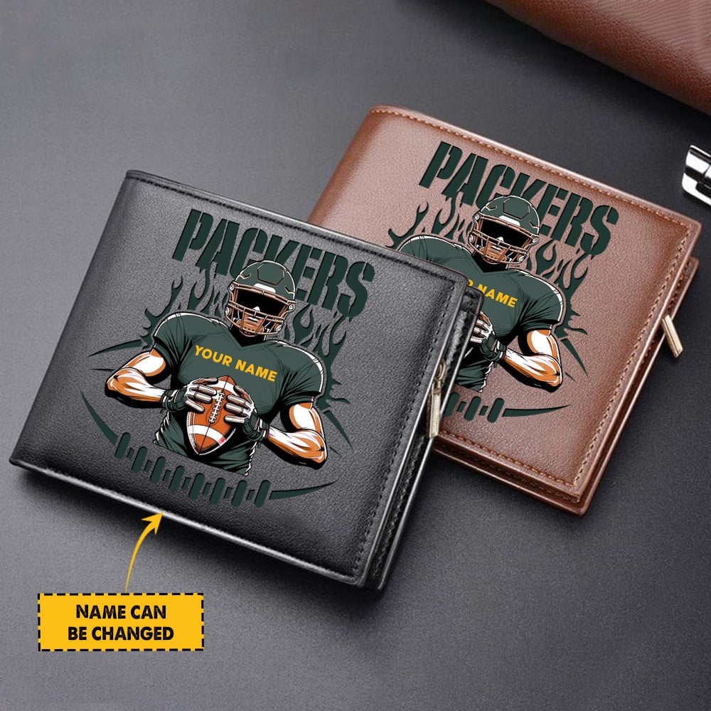 Sportswearmerch Green Bay Packers NFL Personalized Men Wallet For Fan