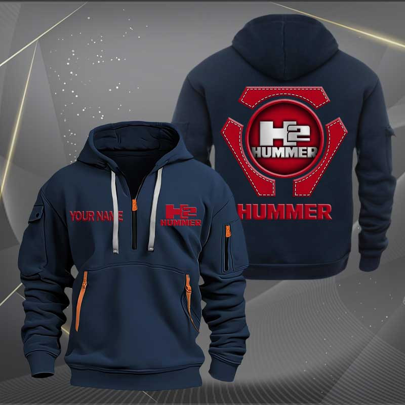 Sportswearmerch H2 Hummer Car Personalized Half Zip Hoodie For Fan