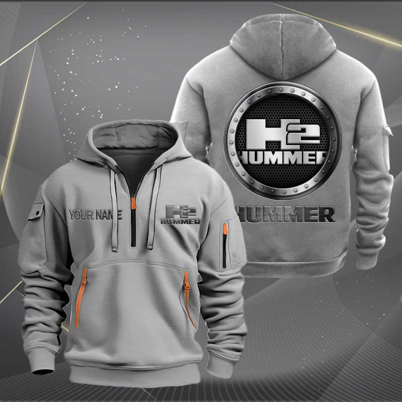 Sportswearmerch H2 Hummer Car Personalized Half Zip Hoodie For Fan