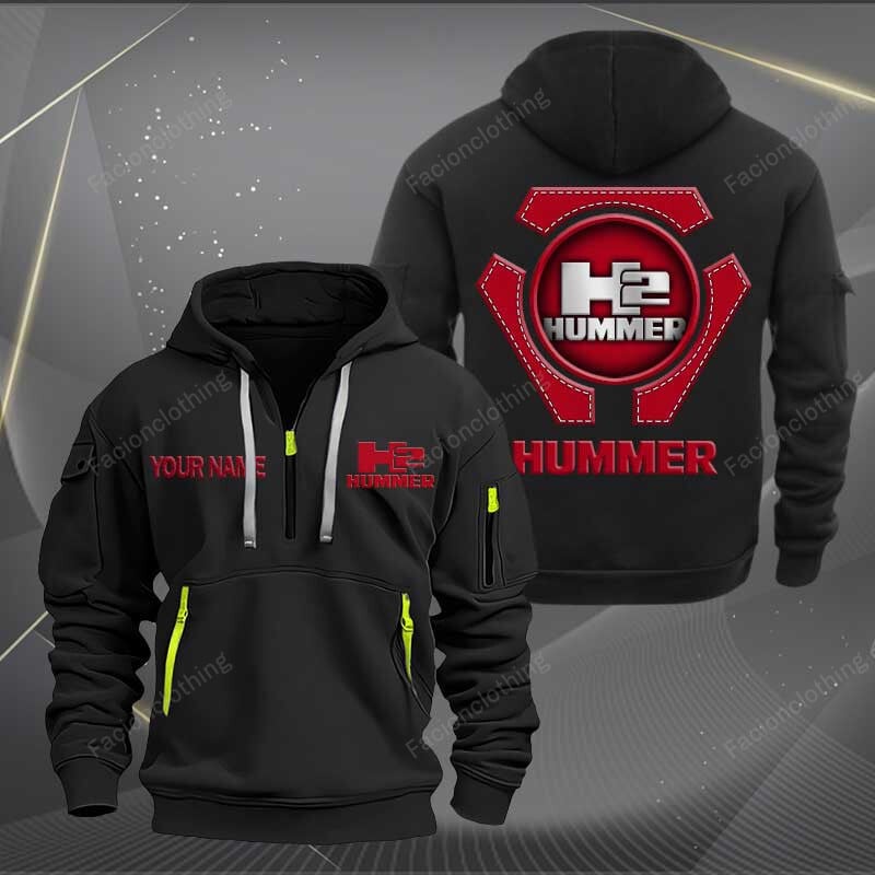 Sportswearmerch H2 Hummer Car Personalized Half Zip Hoodie For Fan