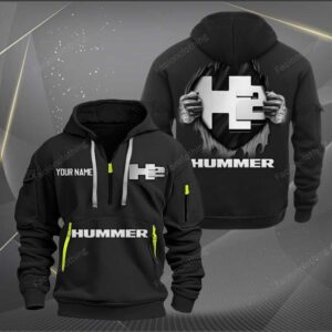 Sportswearmerch H2 Hummer Truck Personalized Half Zip Hoodie For Fan