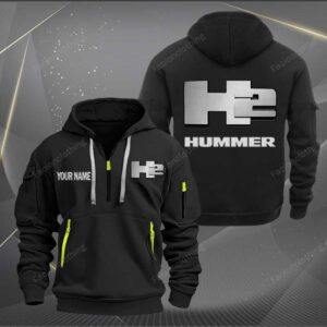 Sportswearmerch H2 Hummer Truck Personalized Half Zip Hoodie For Fan