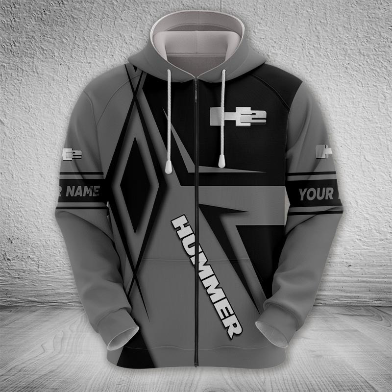Sportswearmerch H2 Hummer Car Zip Hoodie For Fan