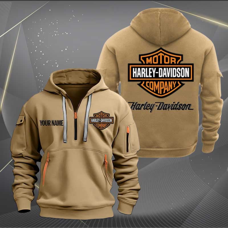 Sportswearmerch Harley-Davidson Motorcycles Personalized Half Zip Hoodie For Fan
