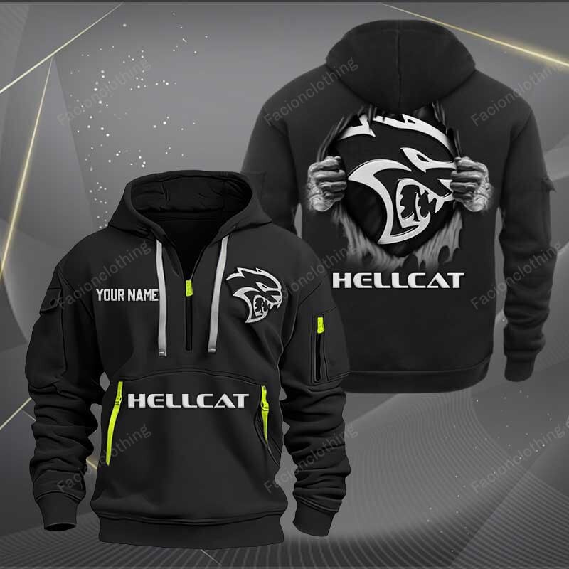 Sportswearmerch Hellcat Car Personalized Half Zip Hoodie For Fan