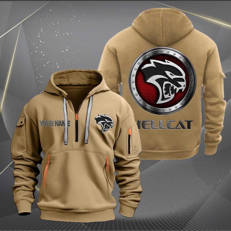 Sportswearmerch Hellcat Car Personalized Half Zip Hoodie For Fan