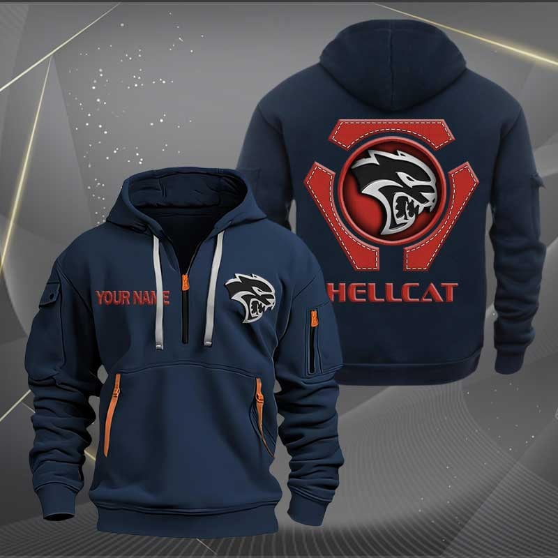 Sportswearmerch Hellcat Car Personalized Half Zip Hoodie For Fan