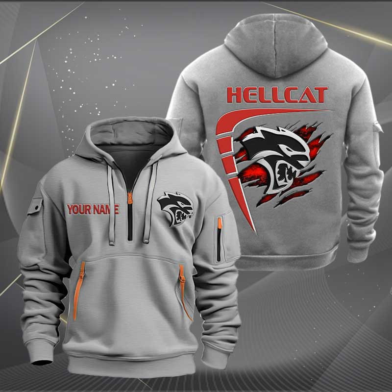Sportswearmerch Hellcat Car Personalized Half Zip Hoodie For Fan