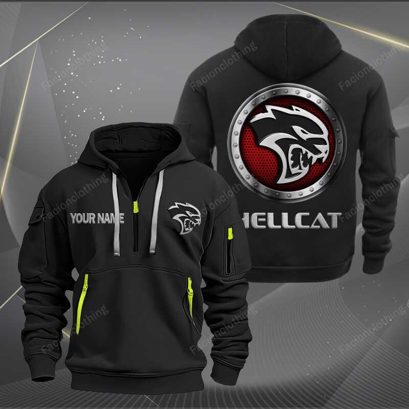 Sportswearmerch Hellcat Car Personalized Half Zip Hoodie For Fan