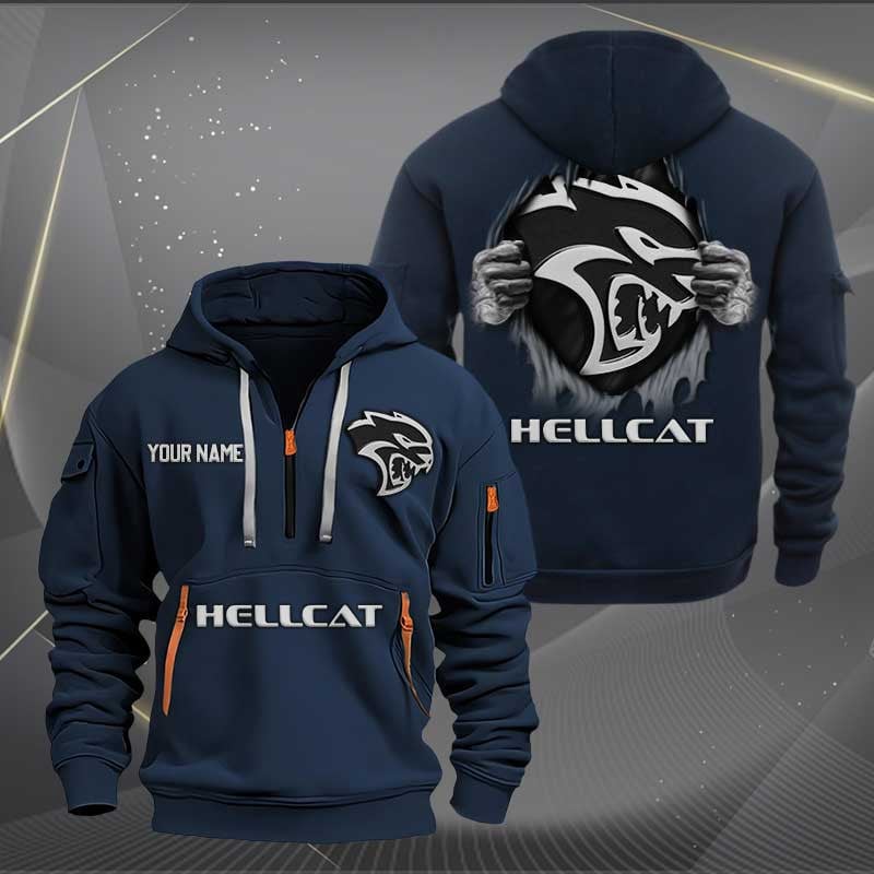 Sportswearmerch Hellcat Car Personalized Half Zip Hoodie For Fan