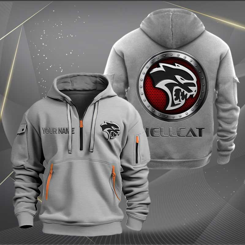 Sportswearmerch Hellcat Car Personalized Half Zip Hoodie For Fan