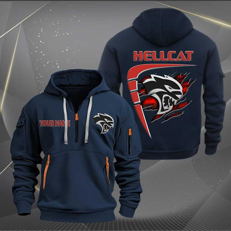 Sportswearmerch Hellcat Car Personalized Half Zip Hoodie For Fan