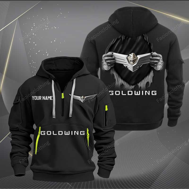Sportswearmerch Honda Goldwing Motorcycle Half Zip Hoodie For Fan
