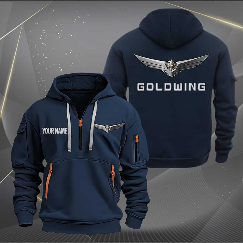 Sportswearmerch Honda Goldwing Motorcycle Half Zip Hoodie For Fan