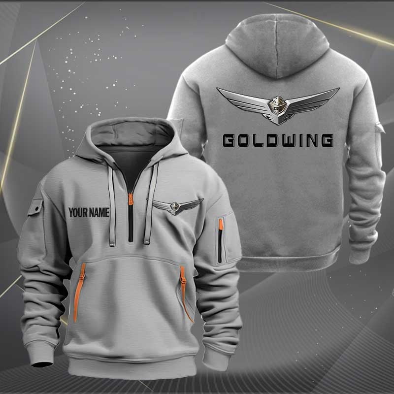 Sportswearmerch Honda Goldwing Motorcycle Half Zip Hoodie For Fan
