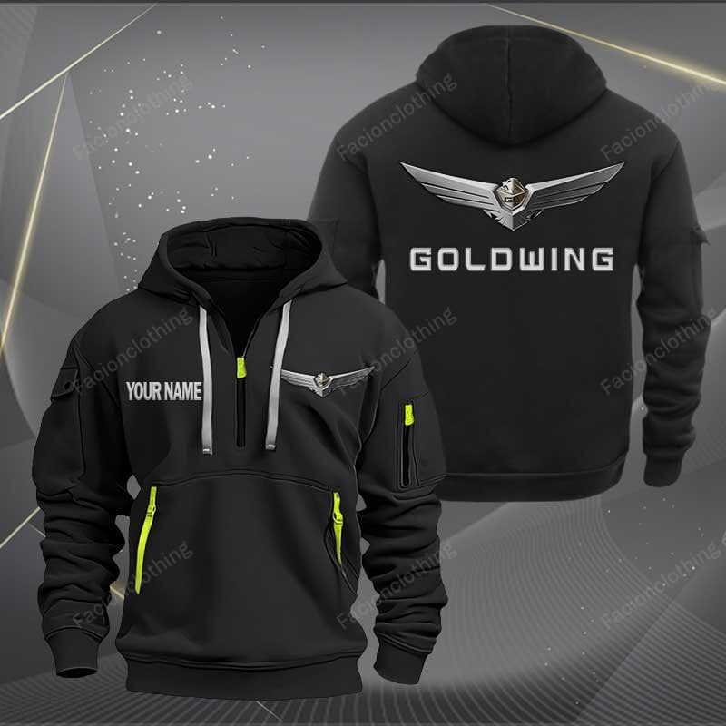 Sportswearmerch Honda Goldwing Motorcycle Half Zip Hoodie For Fan