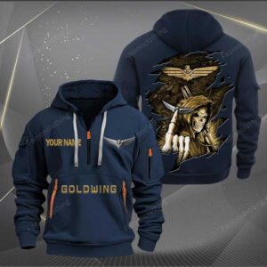Sportswearmerch Honda Goldwing Motorcycle Personalized Half Zip Hoodie For Fan