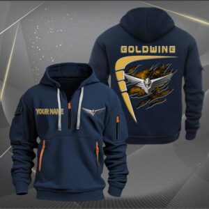 Sportswearmerch Honda Goldwing Motorcycle Personalized Half Zip Hoodie For Fan