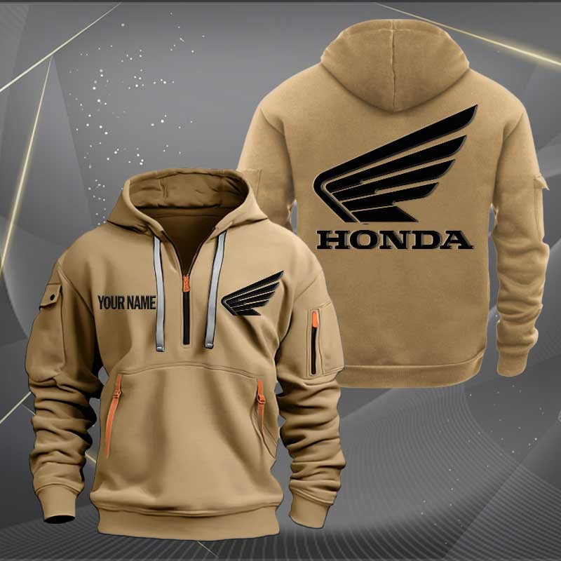 Sportswearmerch Honda Motorcycle Half Zip Hoodie For Fan