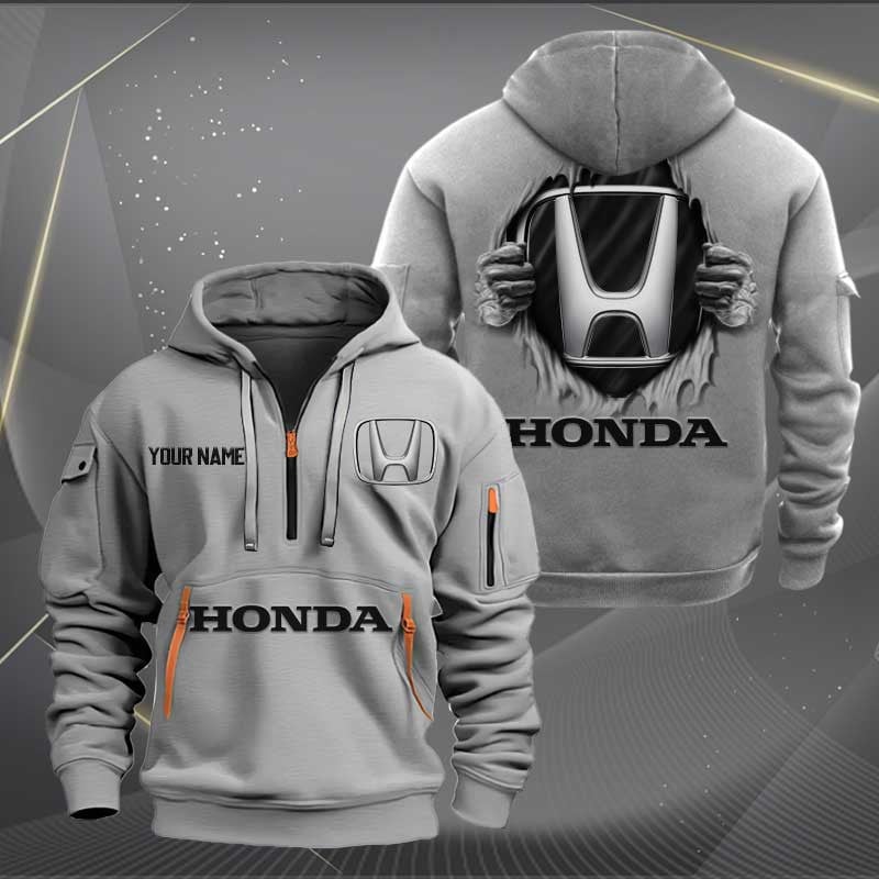 Sportswearmerch Honda Motorcycle Half Zip Hoodie For Fan