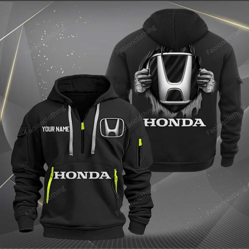 Sportswearmerch Honda Motorcycle Half Zip Hoodie For Fan