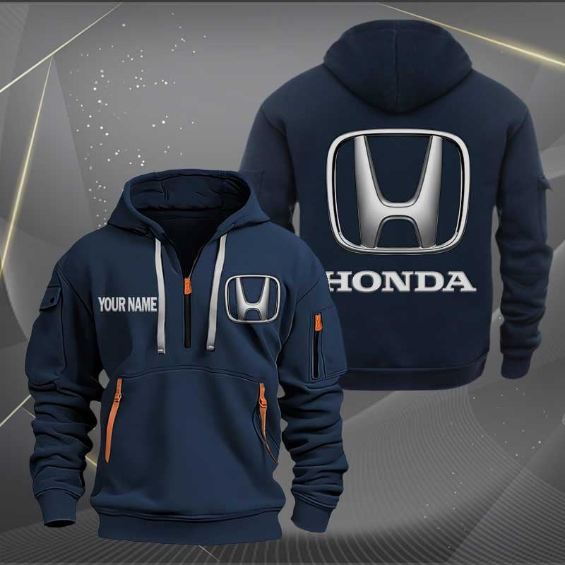 Sportswearmerch Honda Motorcycle Half Zip Hoodie For Fan
