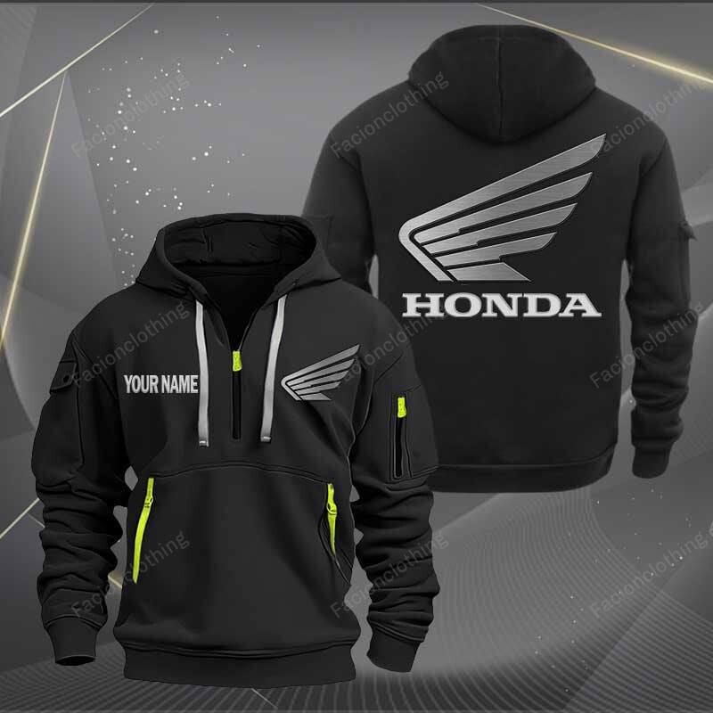 Sportswearmerch Honda Motorcycle Half Zip Hoodie For Fan
