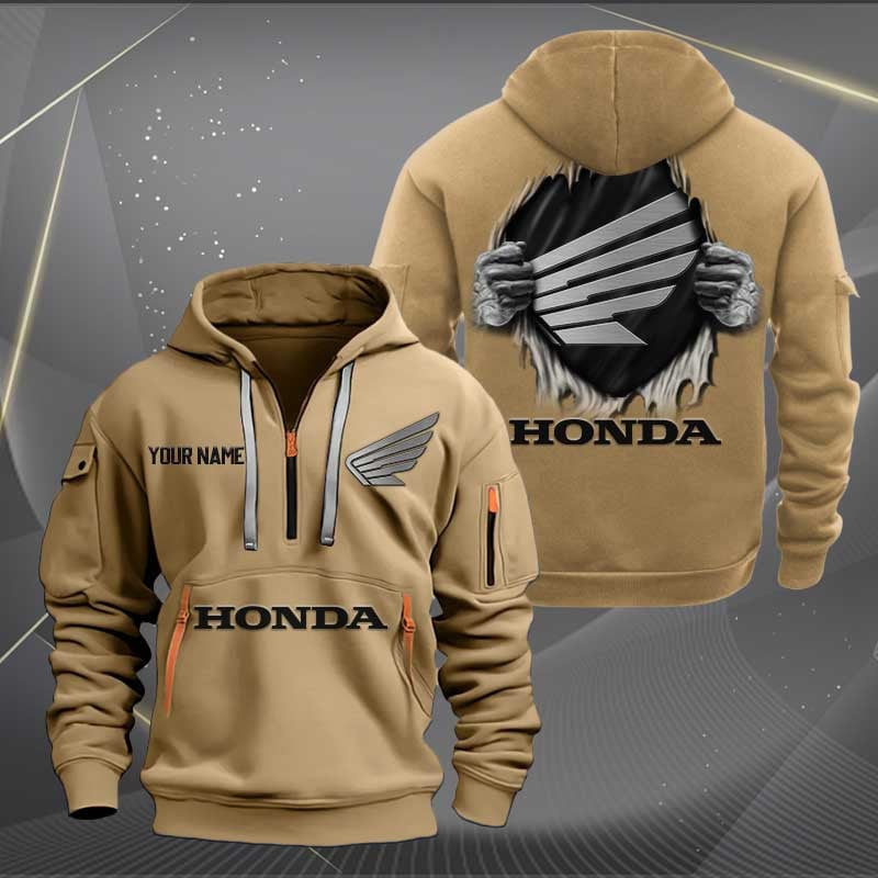 Sportswearmerch Honda Motorcycle Half Zip Hoodie For Fan