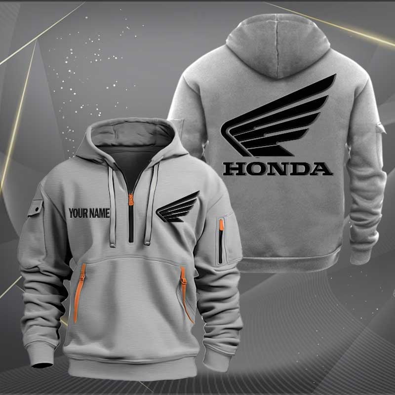 Sportswearmerch Honda Motorcycle Half Zip Hoodie For Fan