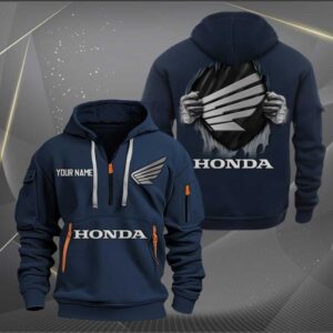 Sportswearmerch Honda Motorcycle Half Zip Hoodie For Fan