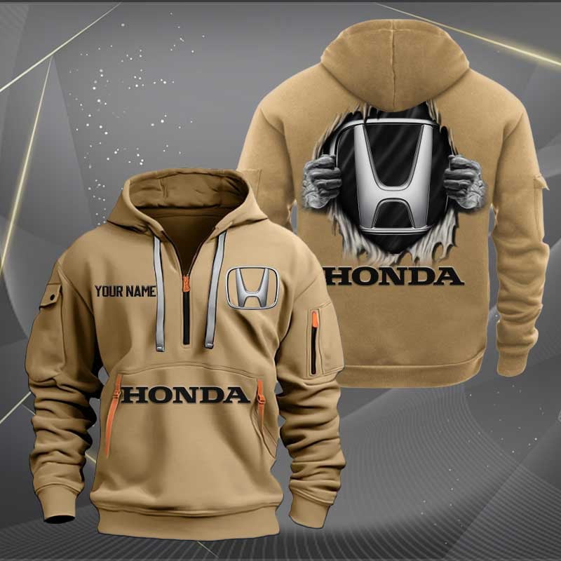 Sportswearmerch Honda Motorcycle Half Zip Hoodie For Fan